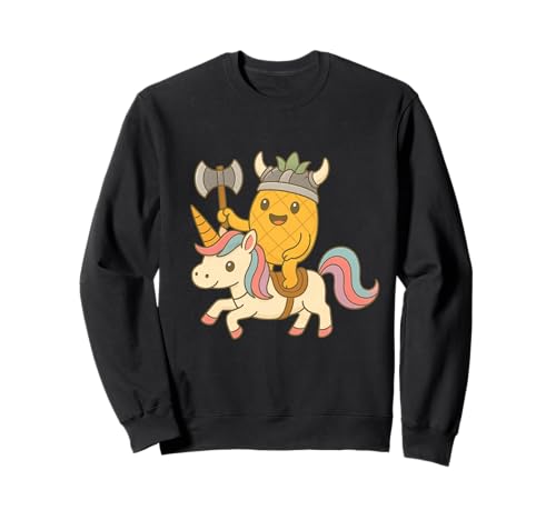 Wikinger Ananas reitet EIN Einhorn Jungen Mädchen Männer Frauen Kinder Sweatshirt von Viking Pineapple Riding A Unicorn Rainbow Shop