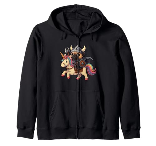 Wikinger Mops reitet EIN Einhorn Jungen Mädchen Männer Frauen Kinder Erwachsene Kapuzenjacke von Viking Pug Riding A Unicorn Rainbow Shop