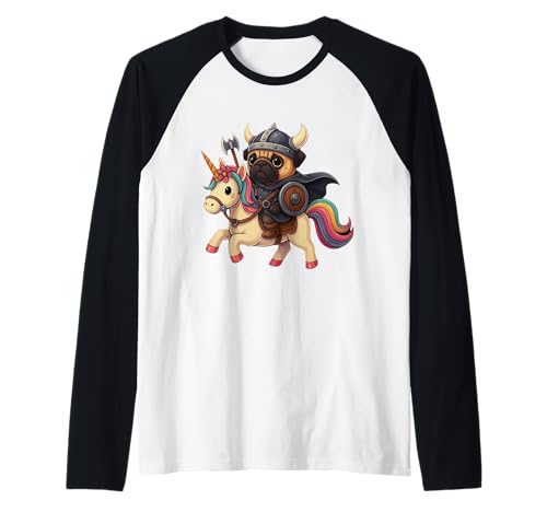 Wikinger Mops reitet EIN Einhorn Jungen Mädchen Männer Frauen Kinder Erwachsene Raglan Wikinger Mops reitet EIN Einhorn Jungen Mädchen Männer Frauen Kinder Erwachsene Raglan von Viking Pug Riding A Unicorn Rainbow Shop