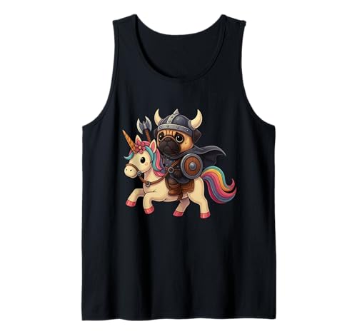 Wikinger Mops reitet EIN Einhorn Jungen Mädchen Männer Frauen Kinder Erwachsene Tank Top von Viking Pug Riding A Unicorn Rainbow Shop