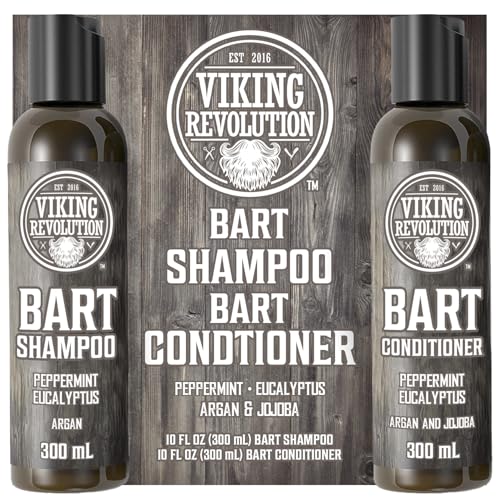 Viking Revolution Bart Shampoo & Conditioner Set - Erweicht, Glättet & Stärkt den Bartwuchs - Natürlicher Pfefferminz- & Eukalyptusduft - Geschenke Für Männer - 2 x 300 ml Viking Revolution Bart Shampoo & Conditioner Set - Erweicht, Glättet & Stärkt den Bartwuchs - Natürlicher Pfefferminz- & Eukalyptusduft - Geschenke Für Männer - 2 x 300 ml von Viking Revolution