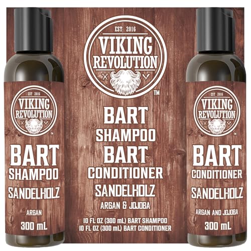 Viking Revolution Bart Shampoo & Conditioner Set - Erweicht, Glättet & Stärkt den Bartwuchs - Natürlicher Sandelholzduft - Geschenke Für Männer - 2 x 300 ml Viking Revolution Bart Shampoo & Conditioner Set - Erweicht, Glättet & Stärkt den Bartwuchs - Natürlicher Sandelholzduft - Geschenke Für Männer - 2 x 300 ml von Viking Revolution