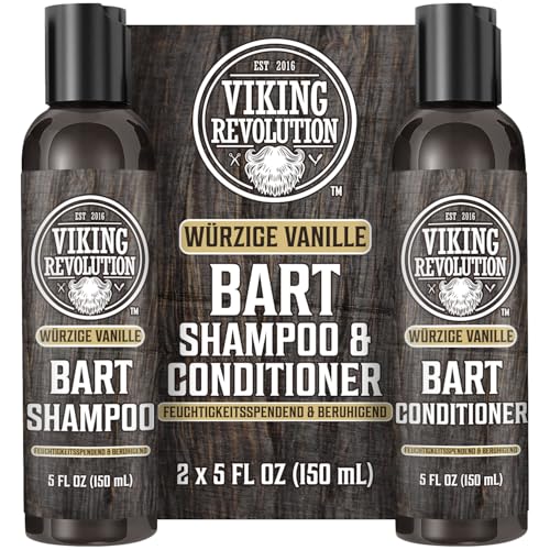 Viking Revolution - Bartshampoo & Conditioner Set - Erweicht, Glättet & Stärkt den Bartwuchs - Bartshampoo Für Männer - Würzige Vanille - Geschenke Für Männer - 2 x 150 ml Viking Revolution - Bartshampoo & Conditioner Set - Erweicht, Glättet & Stärkt den Bartwuchs - Bartshampoo Für Männer - Würzige Vanille - Geschenke Für Männer - 2 x 150 ml von Viking Revolution