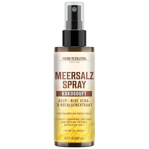 Viking Revolution Kokosnuss Sea Salt Spray Hair Men - Meersalzspray für Männer - Salzspray mit Kelp, Aloe Vera & Rotalgenextrakt - Haarspray Männer für mehr Volumen - 260 ml von Viking Revolution