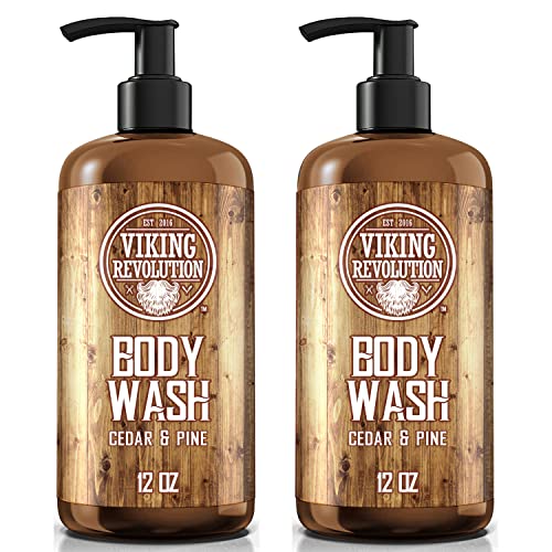 Viking Revolution Men's Body Wash - Cedar and Pine Oil Body Wash for Men - Mens Natural Body Wash with Vitamin E and Oregano Oil - Mens Shower Gel Liquid Soap - Cedar Oil Mens Bodywash (2 Pack, 12oz) von Viking Revolution