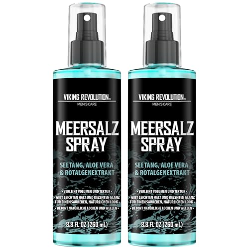 Viking Revolution Sea Salt Spray Hair Men - Meersalzspray für Männer - Salzspray mit Kelp, Aloe Vera & Rotalgenextrakt - Haarspray Männer für mehr Volumen - 2 x 260 ml von Viking Revolution