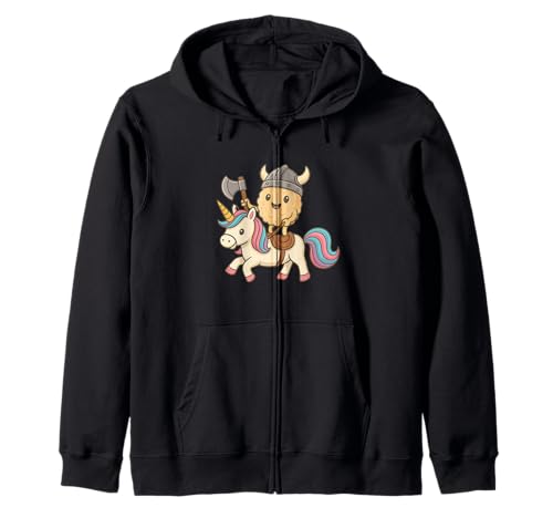 Wikinger Reisball reitet EIN Einhorn Jungen Mädchen Männer Frauen Kinder Kapuzenjacke von Viking Rice Ball Riding A Unicorn Rainbow Shop