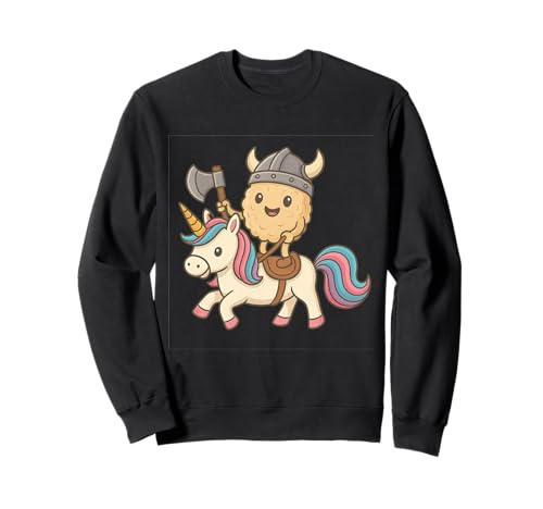 Wikinger Reisball reitet EIN Einhorn Jungen Mädchen Männer Frauen Kinder Sweatshirt von Viking Rice Ball Riding A Unicorn Rainbow Shop
