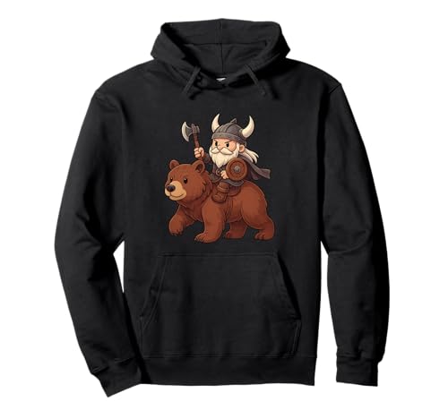 Wikinger reitet einen Bär Jungen Mädchen Männer Frauen Kinder Erwachsene Pullover Hoodie von Viking Riding A Bear Rainbow Shop