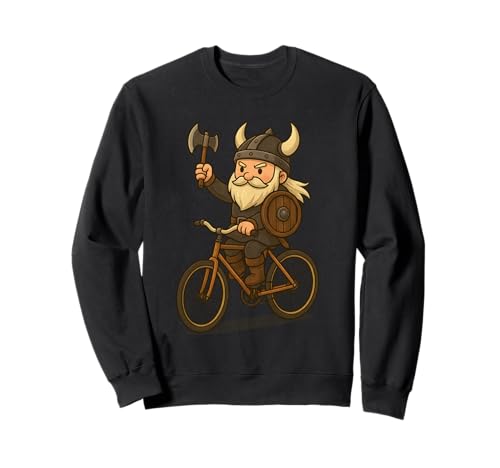 Wikinger Reiten Fahrrad Jungen Mädchen Männer Frauen Kinder Erwachsene Sweatshirt von Viking Riding A Bicycle Rainbow Shop