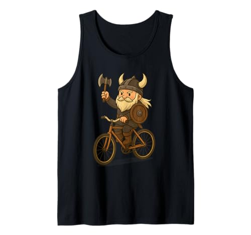 Wikinger Reiten Fahrrad Jungen Mädchen Männer Frauen Kinder Erwachsene Tank Top von Viking Riding A Bicycle Rainbow Shop