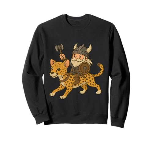 Wikinger reitet einen Gepard Jungen Mädchen Männer Frauen Kinder Erwachsene Sweatshirt von Viking Riding A Cheetah Rainbow Shop