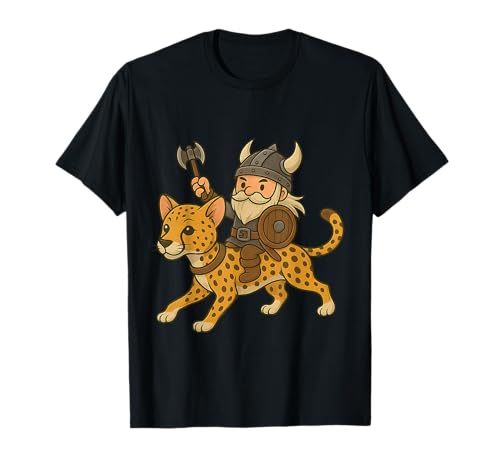 Wikinger reitet einen Gepard Jungen Mädchen Männer Frauen Kinder Erwachsene T-Shirt von Viking Riding A Cheetah Rainbow Shop