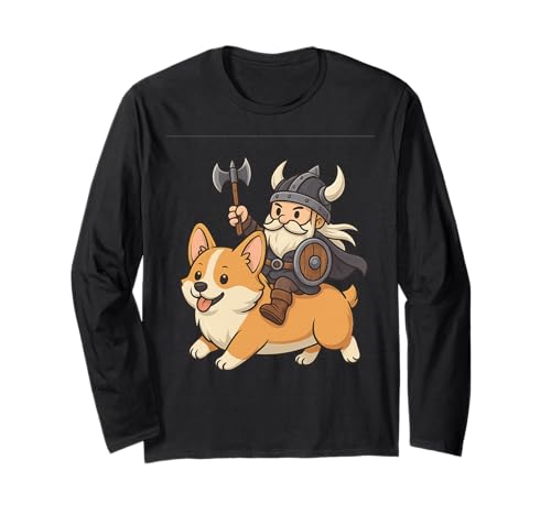 Wikinger Reiten Corgi Hund Mädchen Männer Frauen Kinder Erwachsene Langarmshirt Wikinger Reiten Corgi Hund Mädchen Männer Frauen Kinder Erwachsene Langarmshirt von Viking Riding A Corgi Dog Rainbow Shop