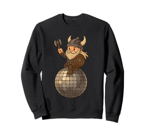 Wikinger Reiten Discoball Jungen Mädchen Männer Frauen Kinder Erwachsene Sweatshirt von Viking Riding A Disco Ball Rainbow Shop