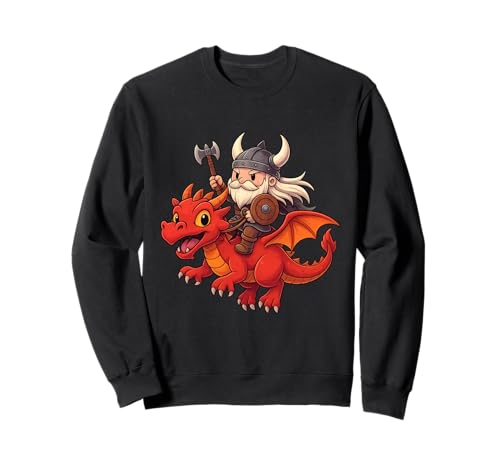 Wikinger reitet einen Drachen Jungen Mädchen Männer Frauen Kinder Erwachsene Sweatshirt von Viking Riding A Dragon Rainbow Shop