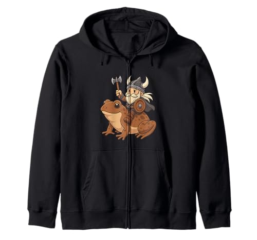 Wikinger reitet einen Frosch Jungen Mädchen Männer Frauen Kinder Erwachsene Kapuzenjacke Wikinger reitet einen Frosch Jungen Mädchen Männer Frauen Kinder Erwachsene Kapuzenjacke von Viking Riding A Frog Rainbow Shop
