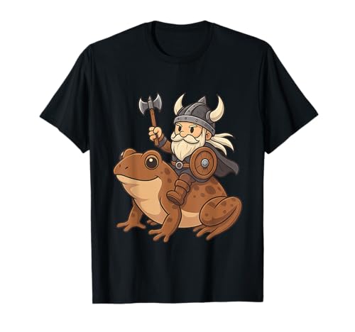 Wikinger reitet einen Frosch Jungen Mädchen Männer Frauen Kinder Erwachsene T-Shirt von Viking Riding A Frog Rainbow Shop