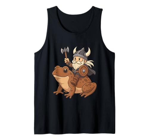 Wikinger reitet einen Frosch Jungen Mädchen Männer Frauen Kinder Erwachsene Tank Top von Viking Riding A Frog Rainbow Shop