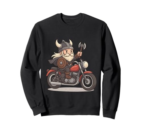 Wikinger Reiten Motorrad Jungen Mädchen Männer Frauen Kinder Erwachsene Sweatshirt von Viking Riding A Motorcycle Rainbow Shop