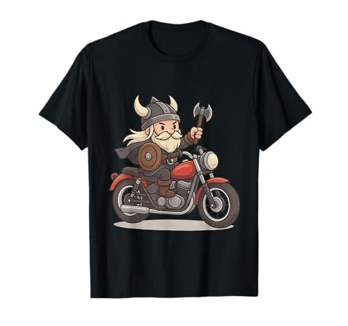 Wikinger Reiten Motorrad Jungen Mädchen Männer Frauen Kinder Erwachsene T-Shirt von Viking Riding A Motorcycle Rainbow Shop
