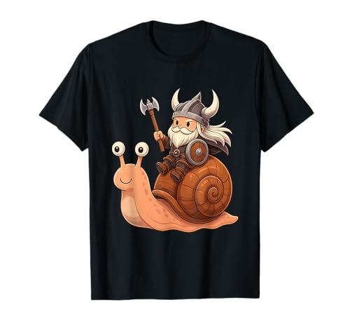 Wikinger Reiten Schnecke Jungen Mädchen Männer Frauen Kinder Erwachsene T-Shirt von Viking Riding A Snail Rainbow Shop