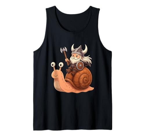 Wikinger Reiten Schnecke Jungen Mädchen Männer Frauen Kinder Erwachsene Tank Top von Viking Riding A Snail Rainbow Shop