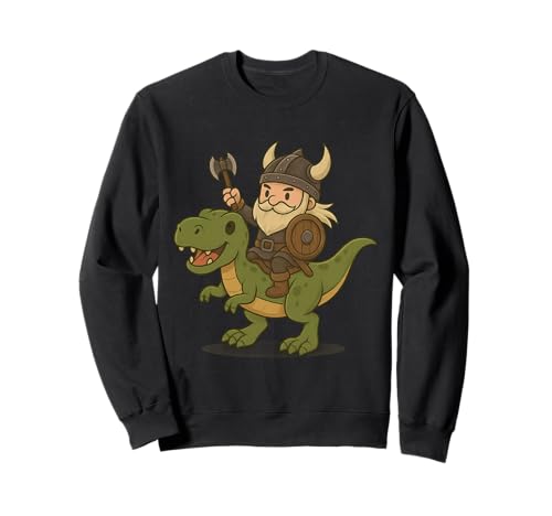 Wikinger reitet einen Dinosaurier Jungen Mädchen Männer Frauen Kinder Erwachsene Sweatshirt von Viking Riding A T. Rex Rainbow Shop