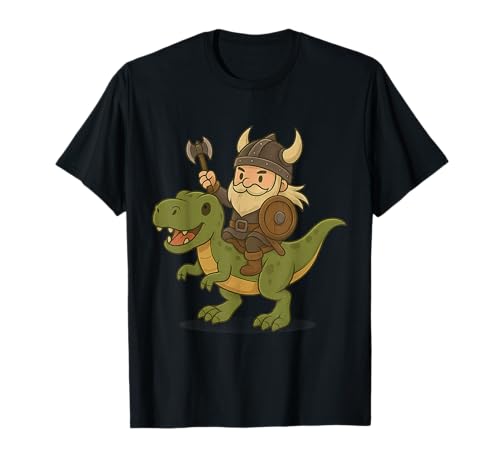 Wikinger reitet einen Dinosaurier Jungen Mädchen Männer Frauen Kinder Erwachsene T-Shirt Wikinger reitet einen Dinosaurier Jungen Mädchen Männer Frauen Kinder Erwachsene T-Shirt von Viking Riding A T. Rex Rainbow Shop