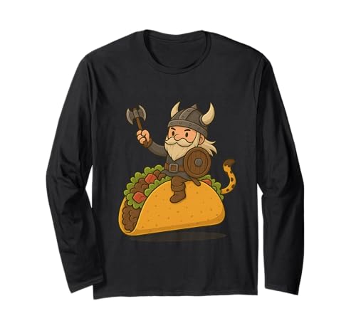 Viking Riding A Taco Jungen Mädchen Herren Damen Kinder Erwachsene Langarmshirt Viking Riding A Taco Jungen Mädchen Herren Damen Kinder Erwachsene Langarmshirt von Viking Riding A Taco Rainbow Shop