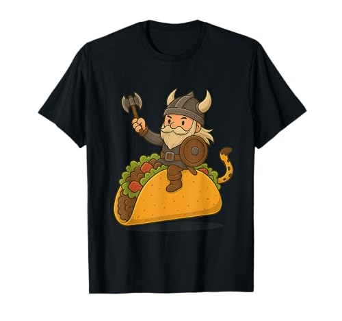 Viking Riding A Taco Jungen Mädchen Herren Damen Kinder Erwachsene T-Shirt von Viking Riding A Taco Rainbow Shop