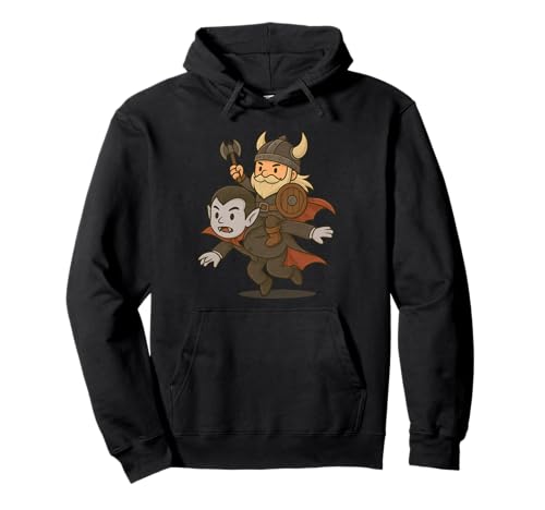 Wikinger reitet einen Vampir Jungen Mädchen Männer Frauen Kinder Erwachsene Pullover Hoodie von Viking Riding A Vampire Rainbow Shop
