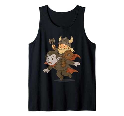 Wikinger reitet einen Vampir Jungen Mädchen Männer Frauen Kinder Erwachsene Tank Top von Viking Riding A Vampire Rainbow Shop