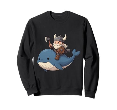 Wikinger reitet einen Wal Jungen Mädchen Männer Frauen Kinder Erwachsene Sweatshirt von Viking Riding A Whale Rainbow Shop