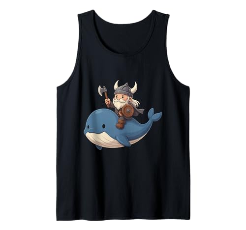 Wikinger reitet einen Wal Jungen Mädchen Männer Frauen Kinder Erwachsene Tank Top von Viking Riding A Whale Rainbow Shop