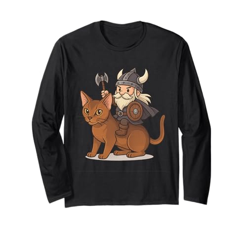 Wikinger Reiten Abessinier Katze Jungen Mädchen Männer Frauen Kinder Erwachsene Langarmshirt Wikinger Reiten Abessinier Katze Jungen Mädchen Männer Frauen Kinder Erwachsene Langarmshirt von Viking Riding Abyssinian Cat Rainbow Shop