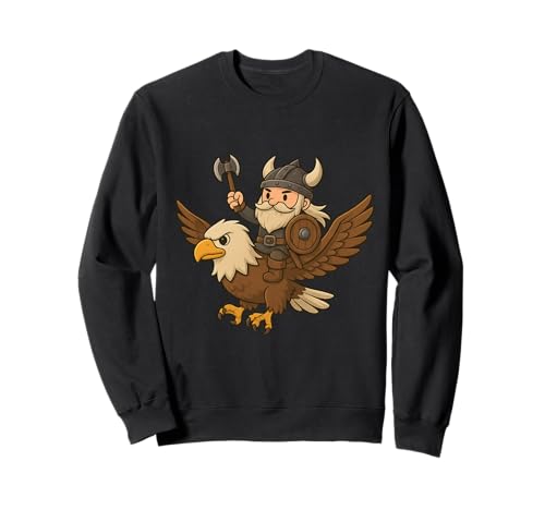 Wikinger reitet einen Adler Jungen Mädchen Männer Frauen Kinder Erwachsene Sweatshirt von Viking Riding An Eagle Rainbow Shop