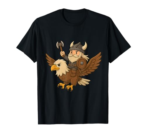 Wikinger reitet einen Adler Jungen Mädchen Männer Frauen Kinder Erwachsene T-Shirt von Viking Riding An Eagle Rainbow Shop