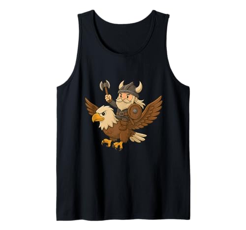 Wikinger reitet einen Adler Jungen Mädchen Männer Frauen Kinder Erwachsene Tank Top von Viking Riding An Eagle Rainbow Shop