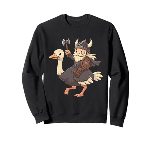 Wikinger reitet einen Strauß Jungen Mädchen Männer Frauen Kinder Erwachsene Sweatshirt von Viking Riding An Ostrich Rainbow Shop