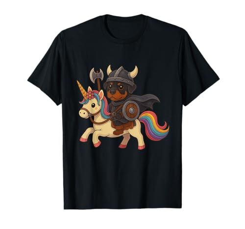 Wikinger Rottweiler reitet EIN Einhorn Jungen Mädchen Männer Frauen Kinder T-Shirt von Viking Rottweiler Riding A Unicorn Rainbow Shop