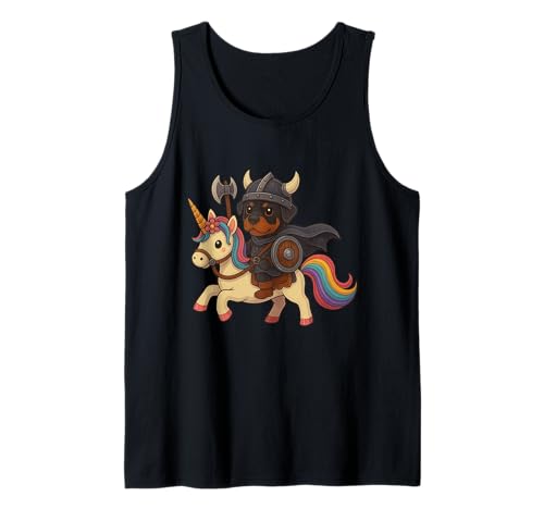 Wikinger Rottweiler reitet EIN Einhorn Jungen Mädchen Männer Frauen Kinder Tank Top von Viking Rottweiler Riding A Unicorn Rainbow Shop