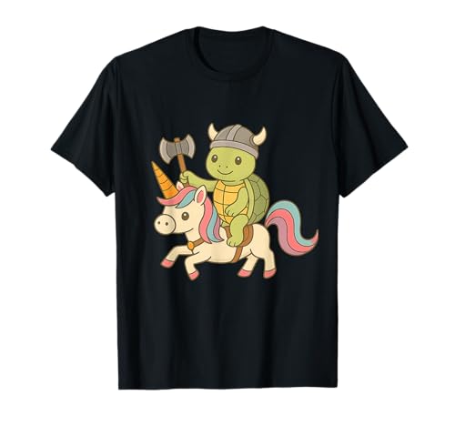 Wikinger Schildkröte reitet EIN Einhorn Jungen Mädchen Männer Frauen Kinder T-Shirt von Viking Turtle Riding A Unicorn Rainbow Shop
