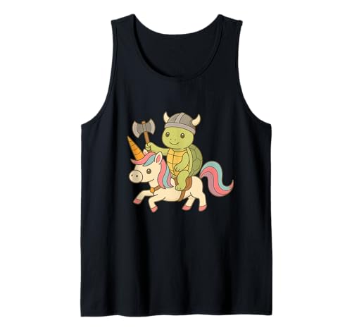 Wikinger Schildkröte reitet EIN Einhorn Jungen Mädchen Männer Frauen Kinder Tank Top von Viking Turtle Riding A Unicorn Rainbow Shop