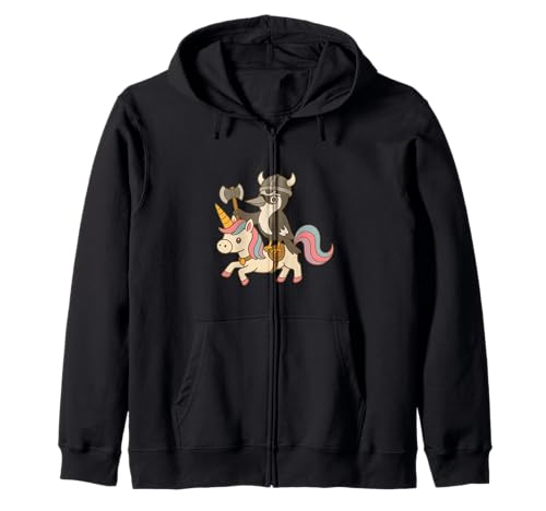 Wikinger Specht reitet EIN Einhorn Jungen Mädchen Männer Frauen Kinder Kapuzenjacke von Viking Woodpecker Riding A Unicorn Rainbow Shop