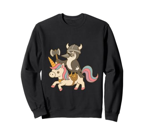 Wikinger Specht reitet EIN Einhorn Jungen Mädchen Männer Frauen Kinder Sweatshirt von Viking Woodpecker Riding A Unicorn Rainbow Shop