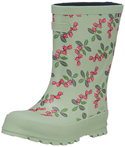 Viking Jolly Print Gummistiefel Unisex Kinder, Mint Pink, 27 EU von Viking