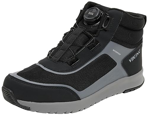 Viking Unisex Aerial Mid WP BOA Walking Shoe, Black/Charcoal, 37 EU von Viking