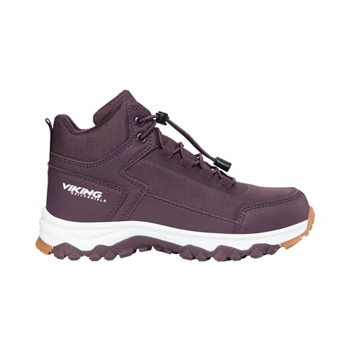 Viking Akkarvik Mid Fleece WP SL Walking Shoe, Plum, 34 EU von Viking