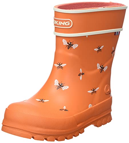 Viking Alv Jolly Rubber Boots, Orange/White, 28 von Viking